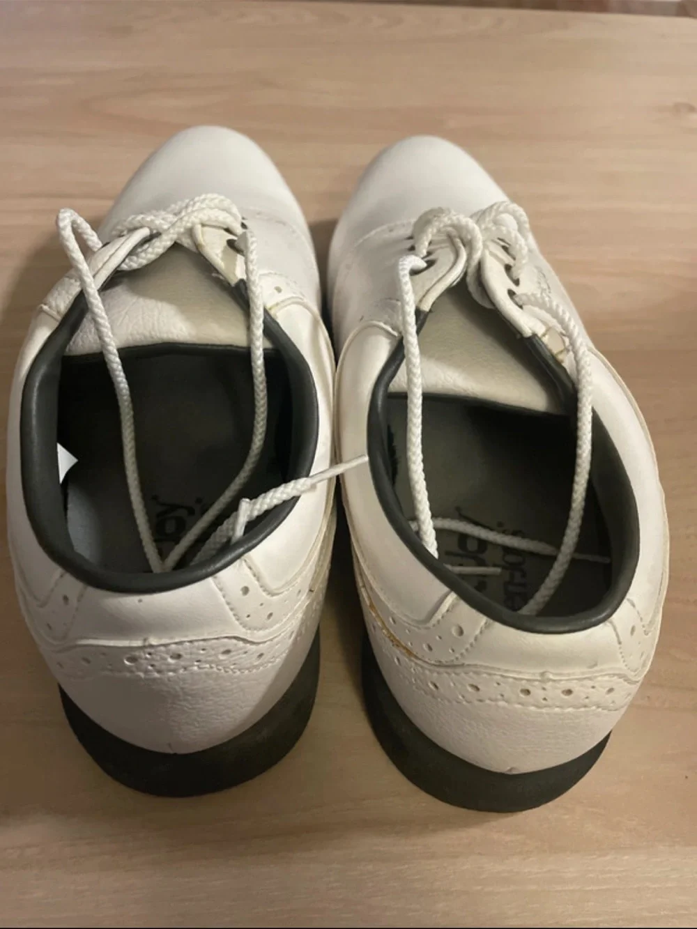 FootJoy White Men's Oxford Golf Shoes with Black Trim